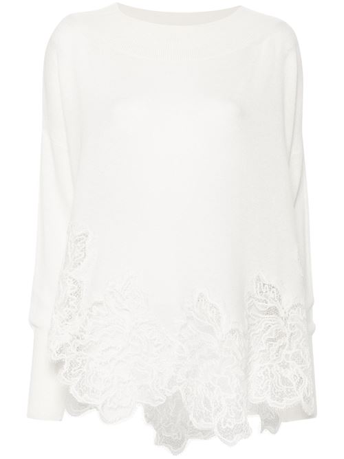 Ivory white knitted top Ermanno Scervino | D455M314APPYU11001